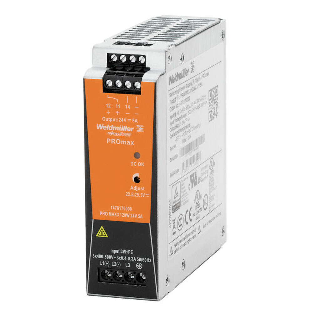 İmpuls güc mənbəyi Weidmüller PRO MAX3, 120W, 24V, 5A