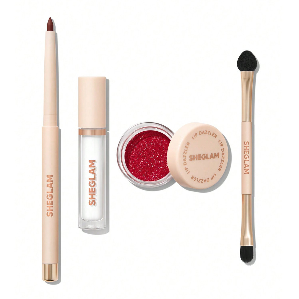 Dekorativ kosmetika dəsti Lip Dazzler (dodaq qələmi + dodaq üçün parıldadıcı + qlitter + fırça)