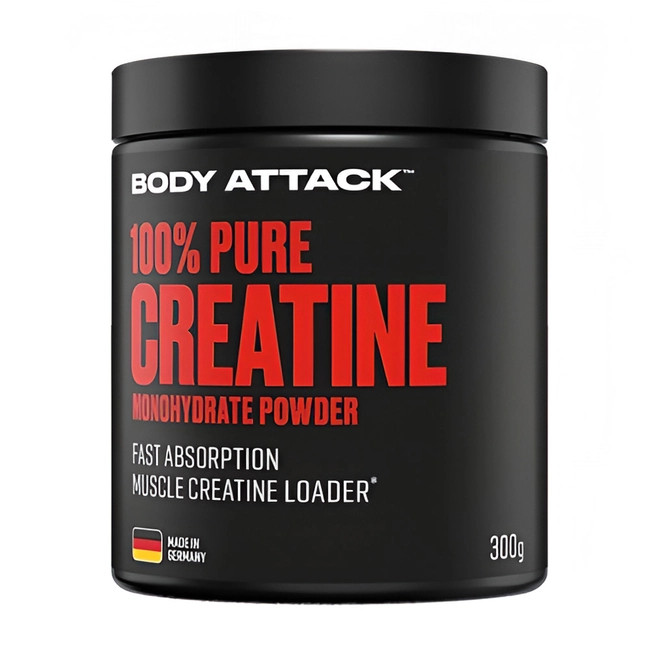 Kreatin Body Attack, 100 Pure Creatine Monohydrate Powder, monohidrat, toz, dadsız, 73 porsiya