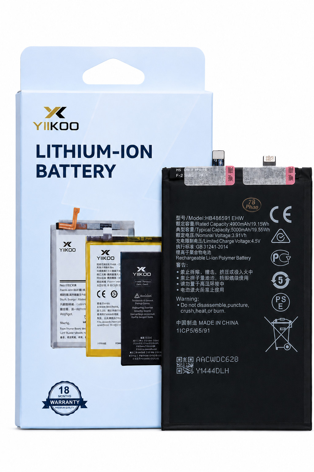 Smartfon üçün akkumulyator Yiikoo, 5000 mAh, Li-Pol, Honor 90 üçün