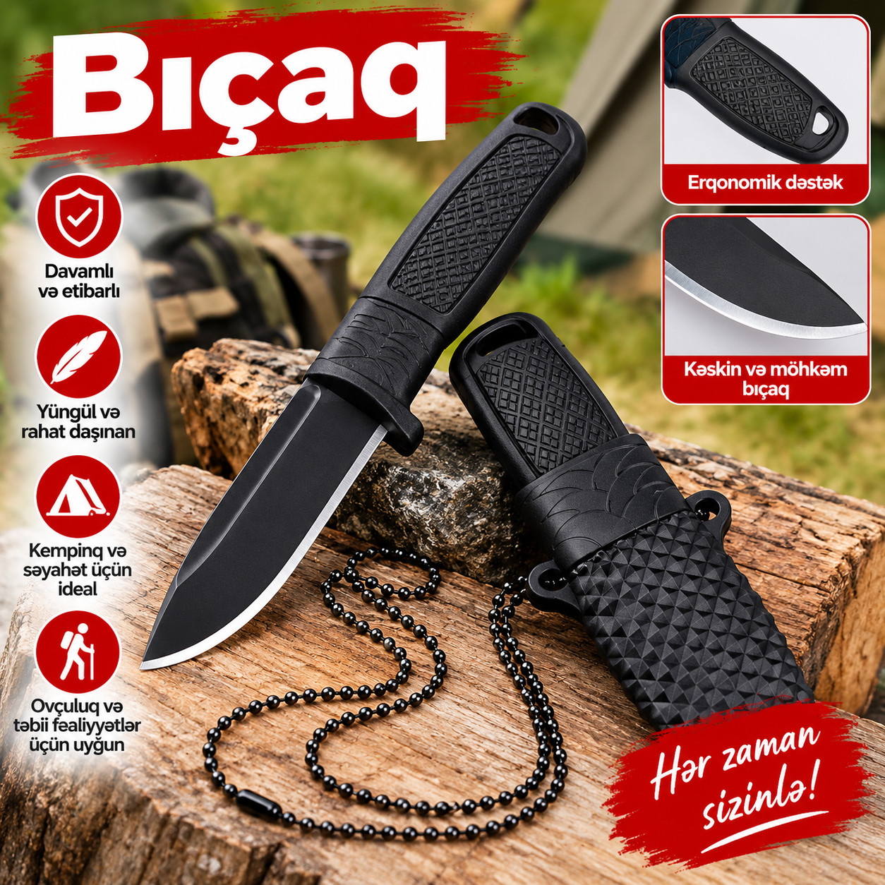 Bıçaq 2791677, paslanmayan polad, qara