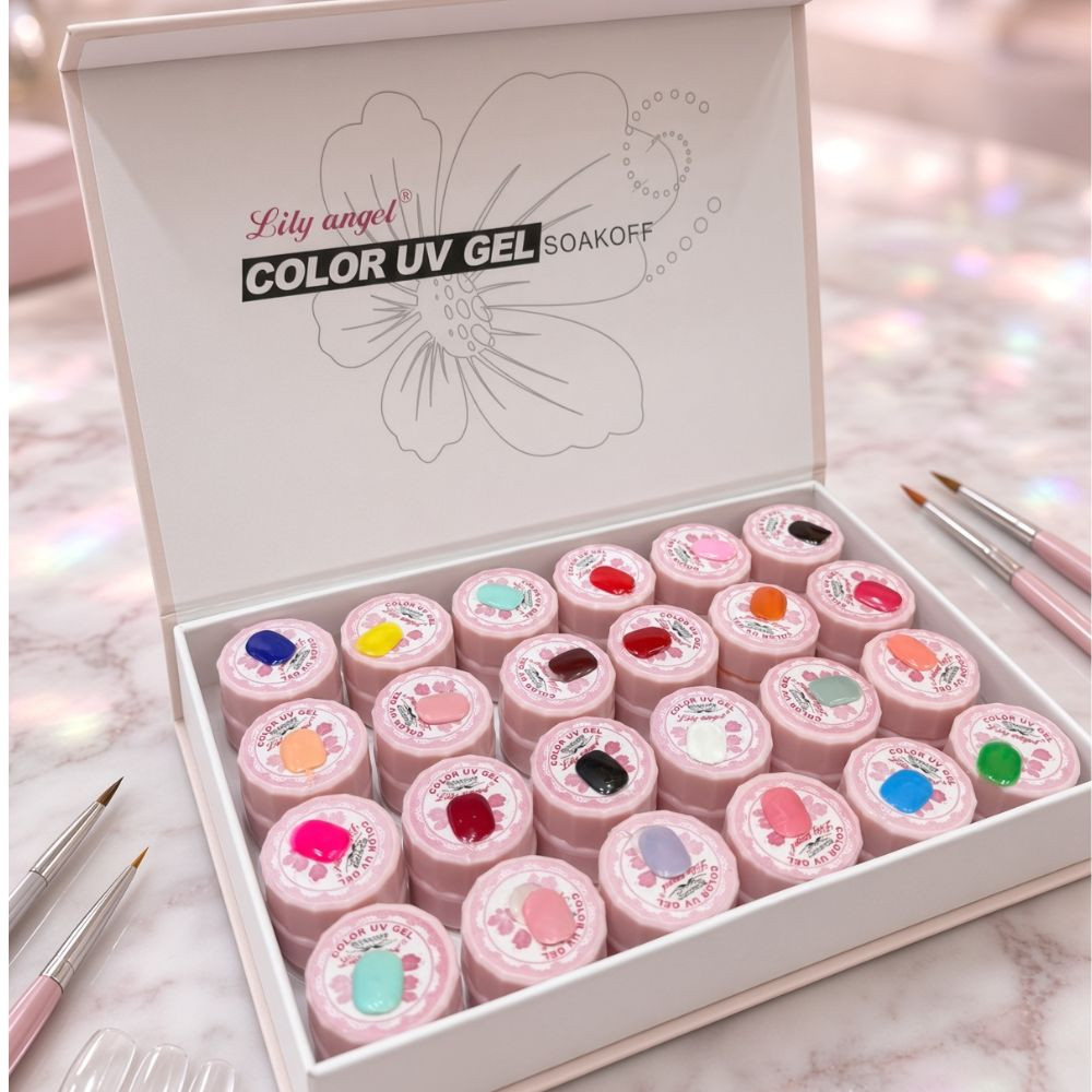 Gel-kraska dəsti Lily Angel Colors, dırnaq dizaynı üçün, 24 əd x 10 ml