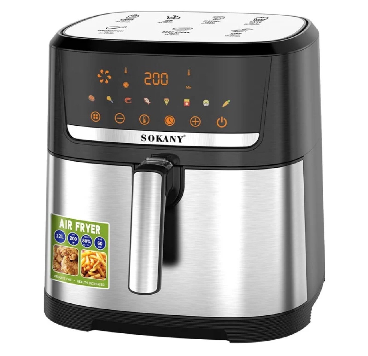 Fritöz Sokany SK.183925_AS 12L 2000W Boz/Qara