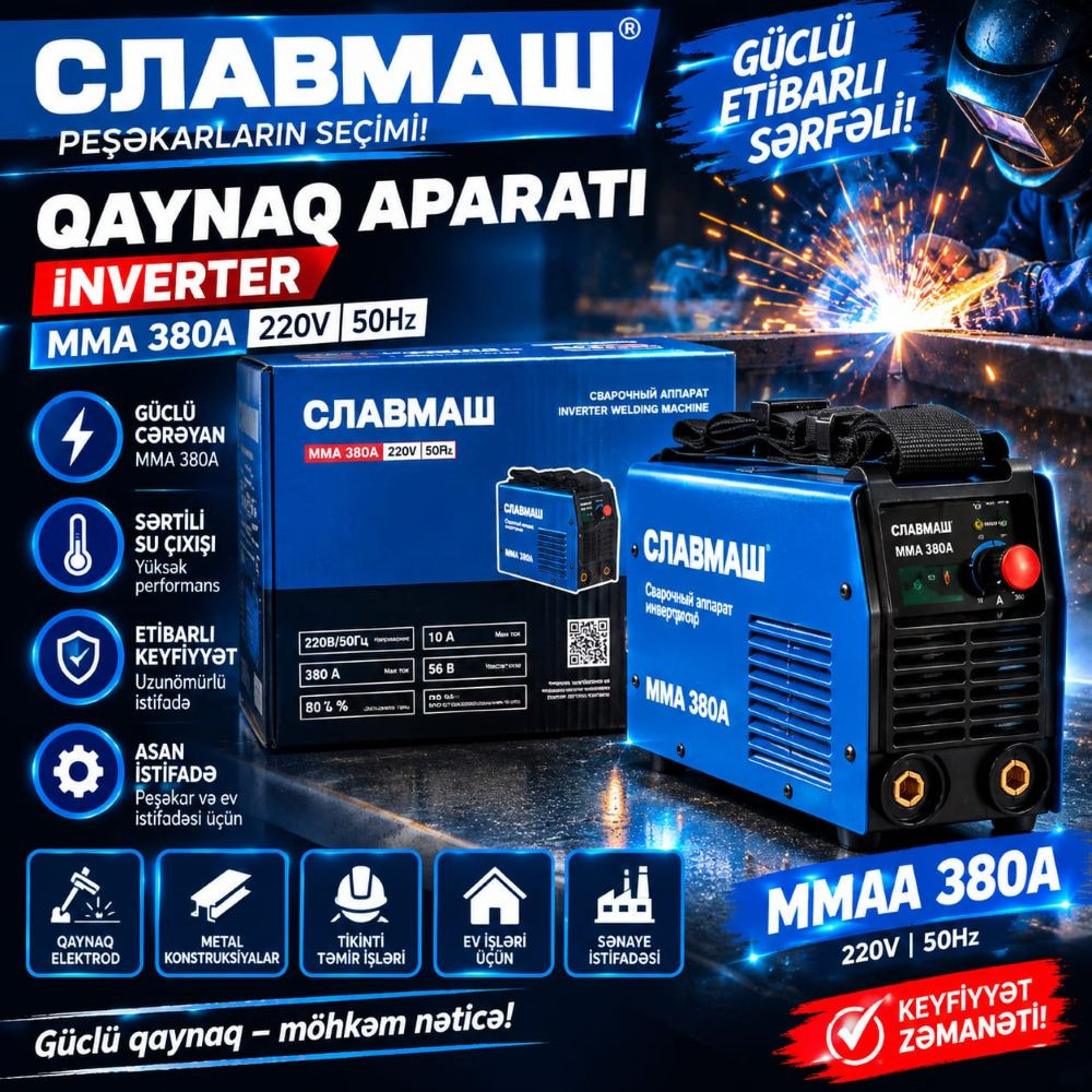 Qaynaq aparatı Славмаш SM380, Metal qaynaq, Metal qaynağı üçün, 220 Vt