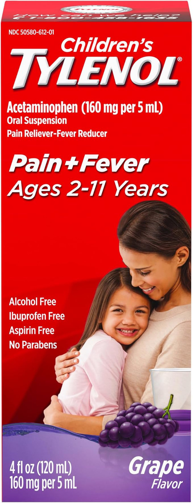 Qızdırmanı salan preparat Tylenol Pain + Fever, uşaqlar üçün, 120 ml, 2-11 yaş
