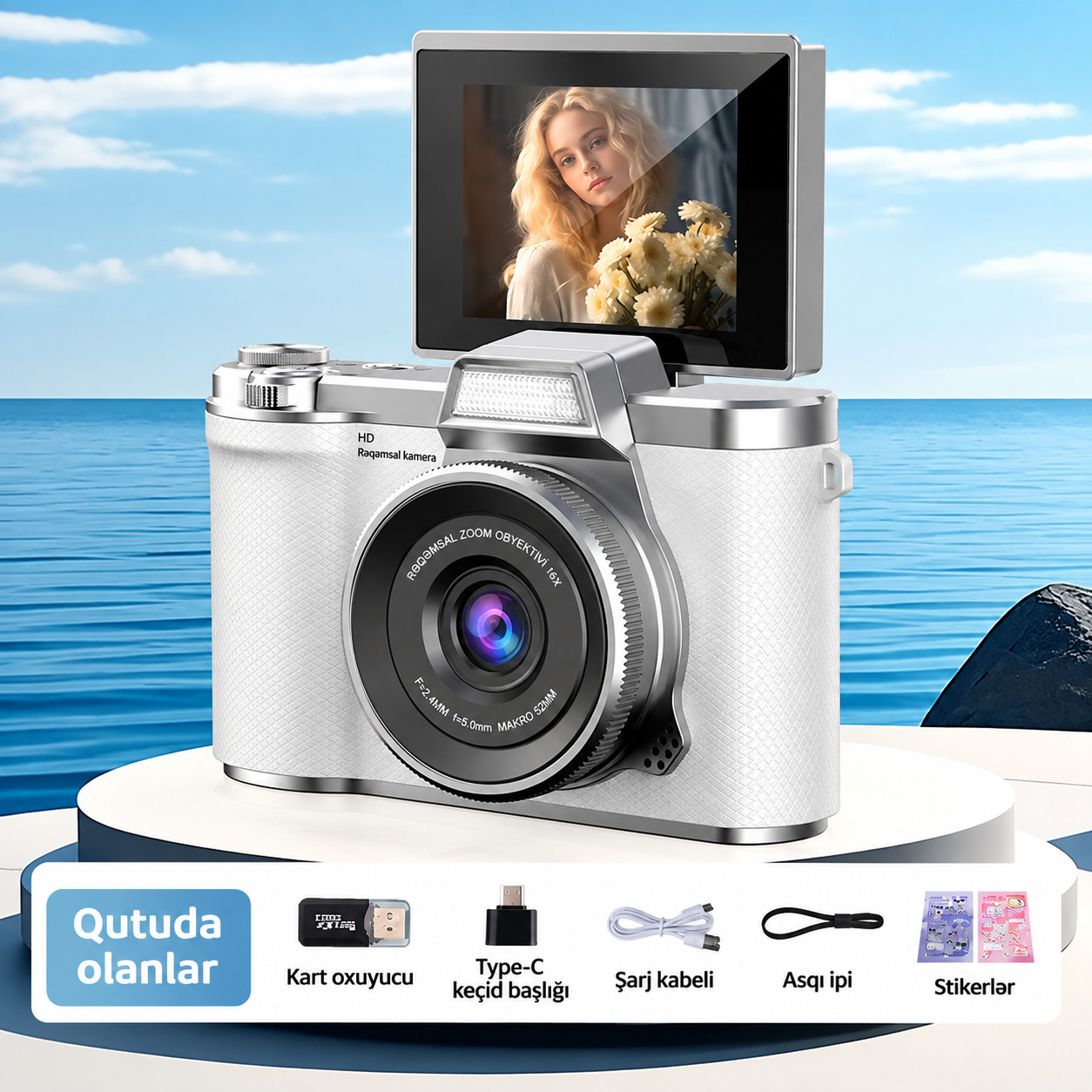 Rəqəmsal fotoaparat 48 MP 2.4 düym 1-3