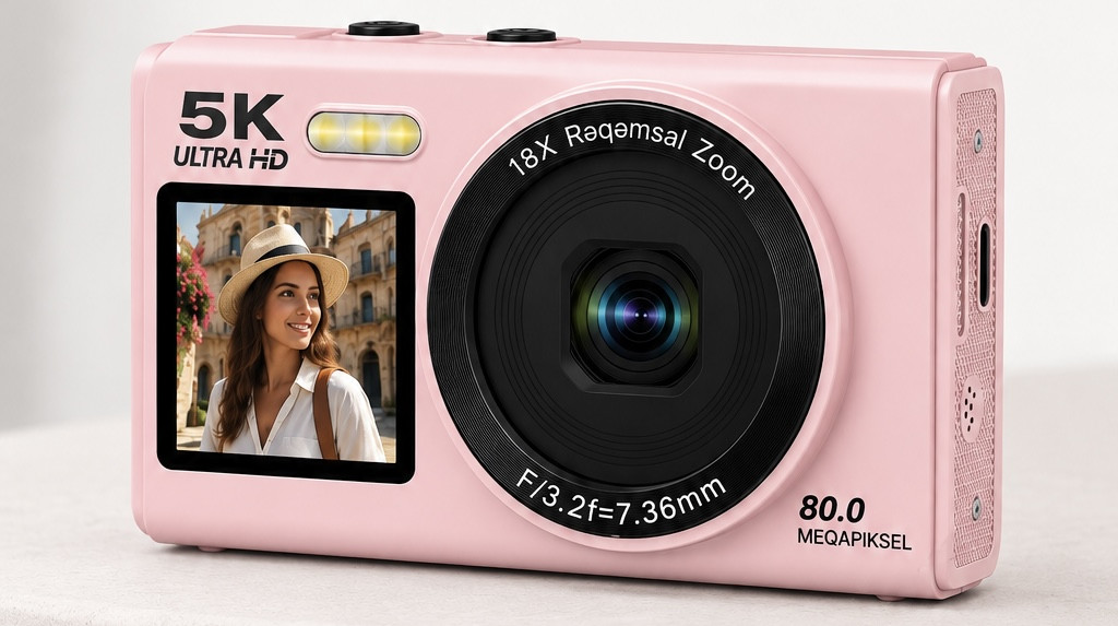 Fotoaparat, rəqəmsal, 13 Mp, 2.8 düym, çəhrayı