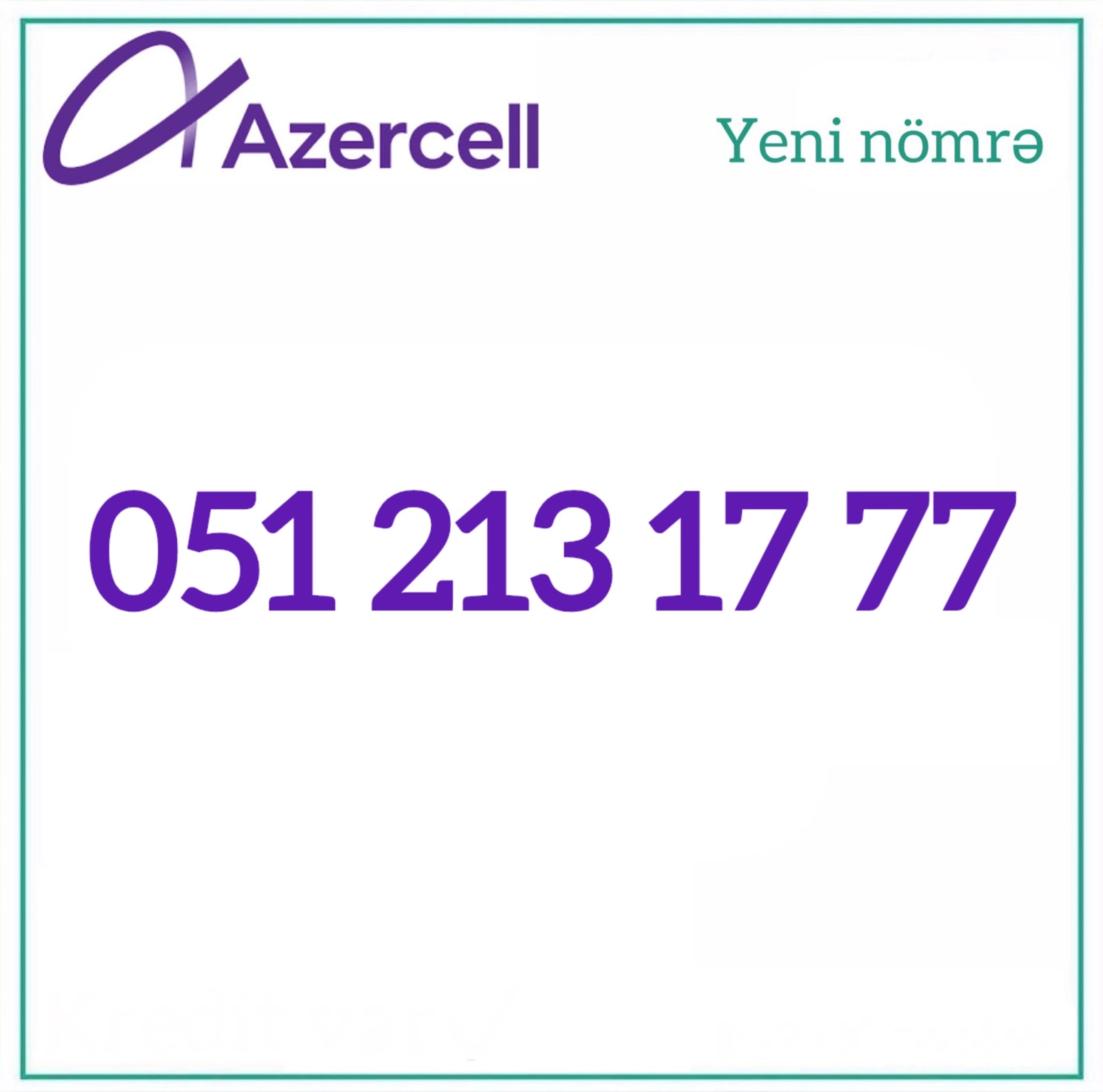 Mobil nömrə Azercell +994 51 213 17 77 (Fiziki SIM)