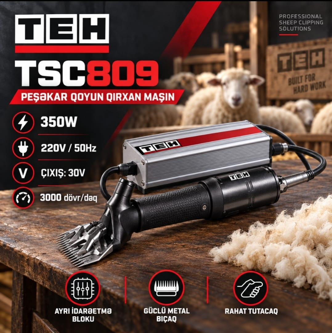 Qoyun qırxan maşın TEH TSC809 ABS plastik/metal