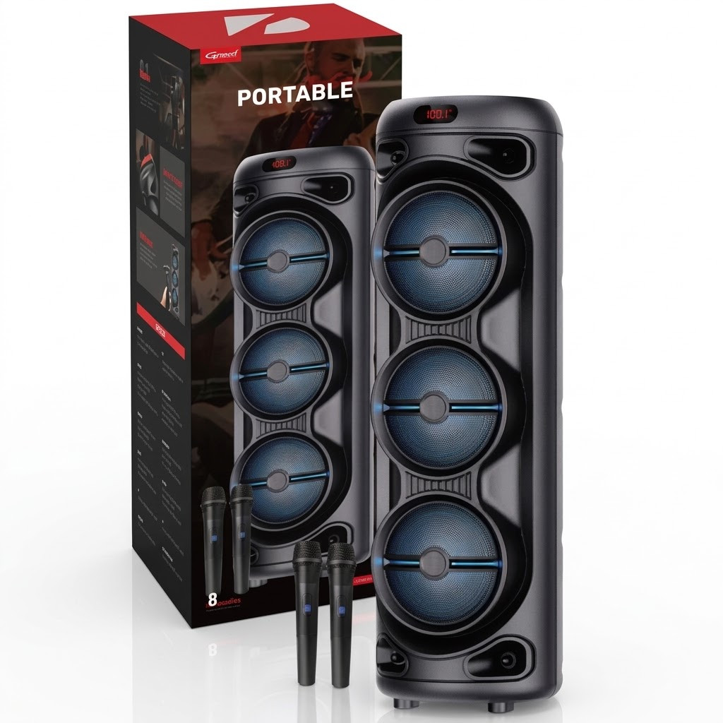 Portativ dinamik Kbroad KTS-2142, 160 Vt, 20 saat, Qara, Bluetooth