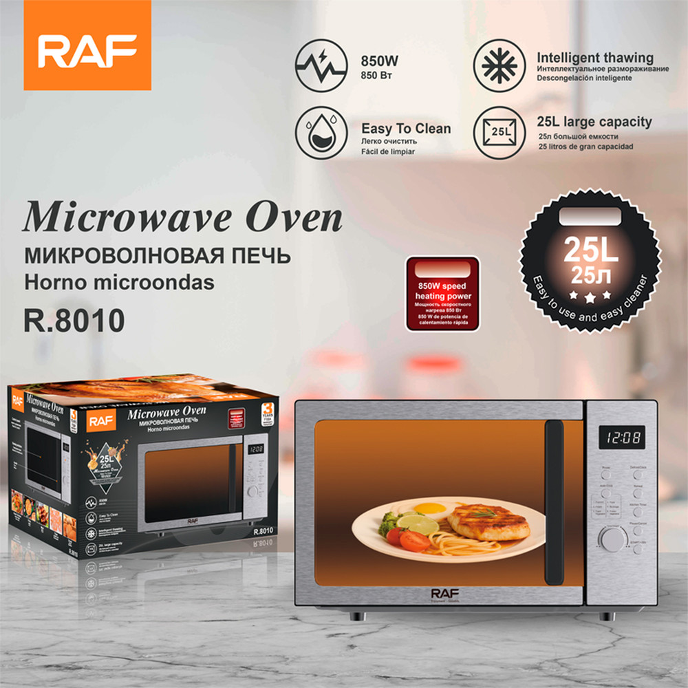 Mikrodalğalı soba RAF 25 l 850 W gümüşü
