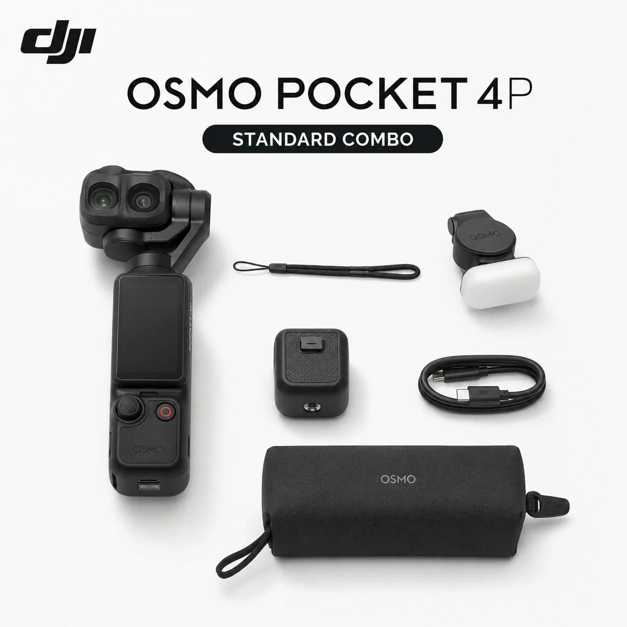 Ekşn-kamera DJI Osmo Pocket 4P Standard Combo OIS/mexaniki stabilizasiya 240 dəqiqə 4K/2.7K/1080p
