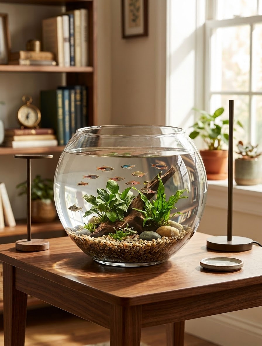 Akvarium, dairəvi, şəffaf, 7.5 l