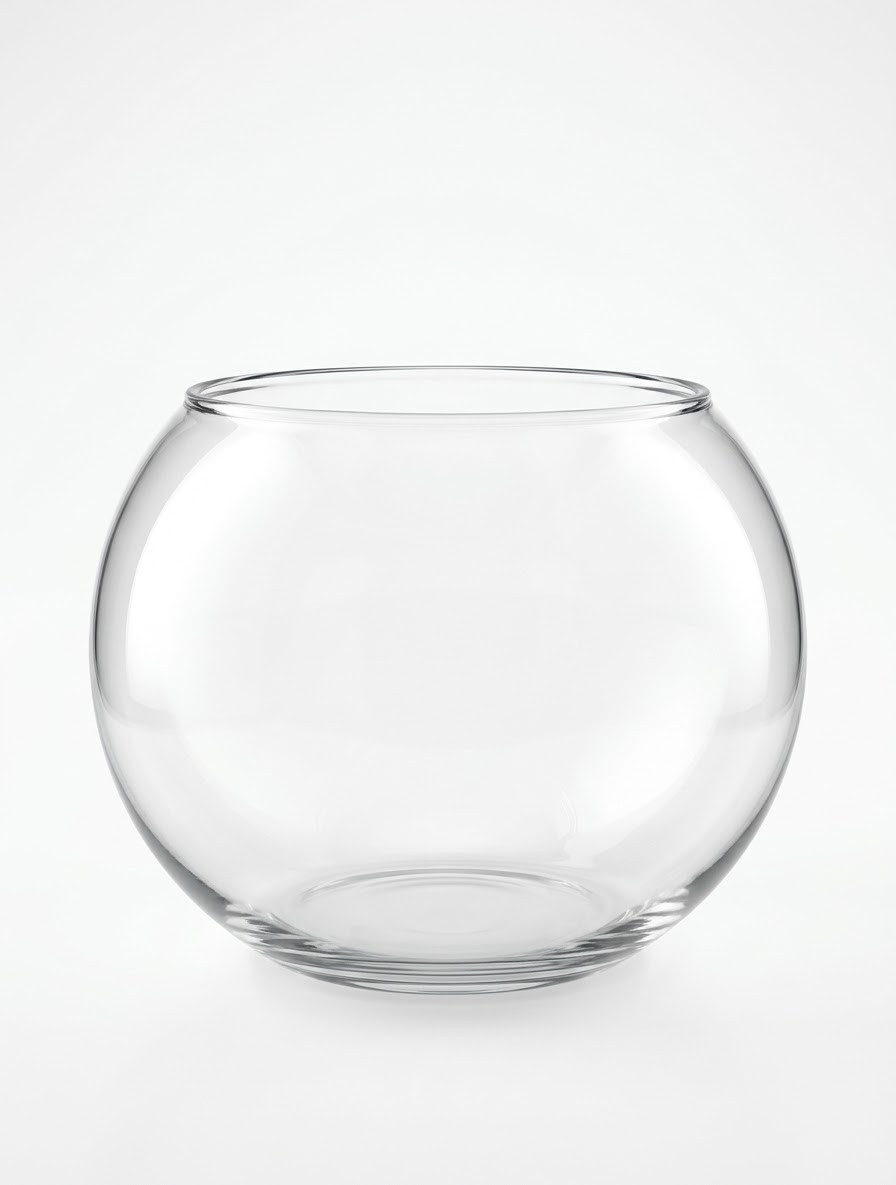 Akvarium, dairəvi, şəffaf, 3.5 l