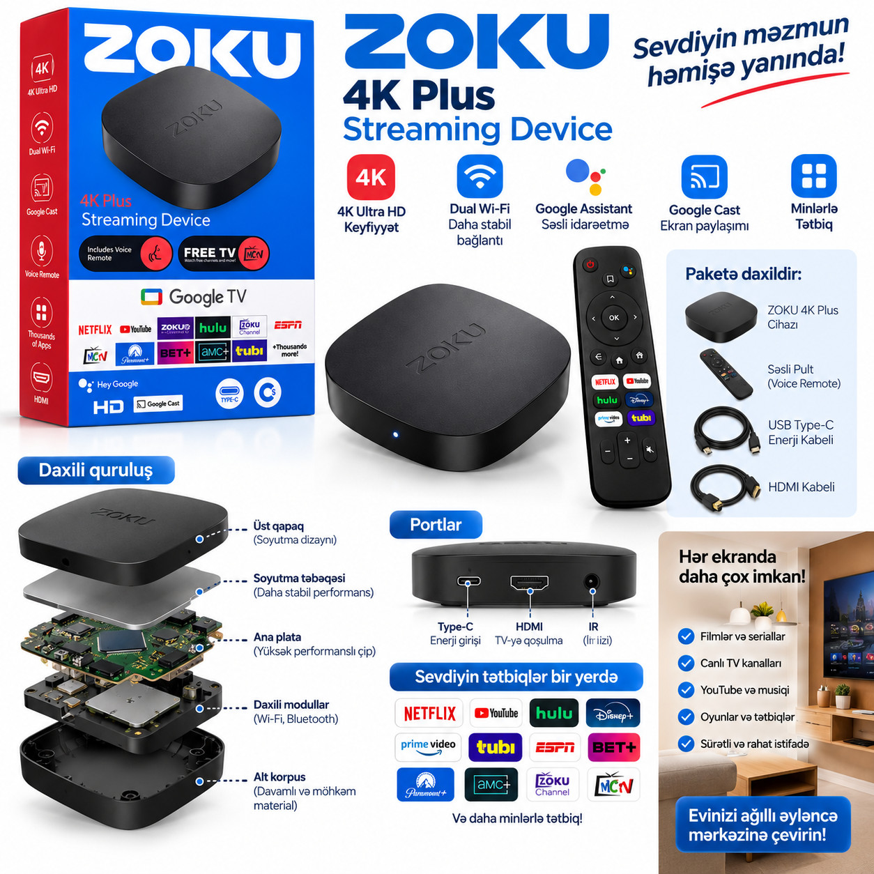 TV qoşma Zoku Android TV Box 4GB/32GB