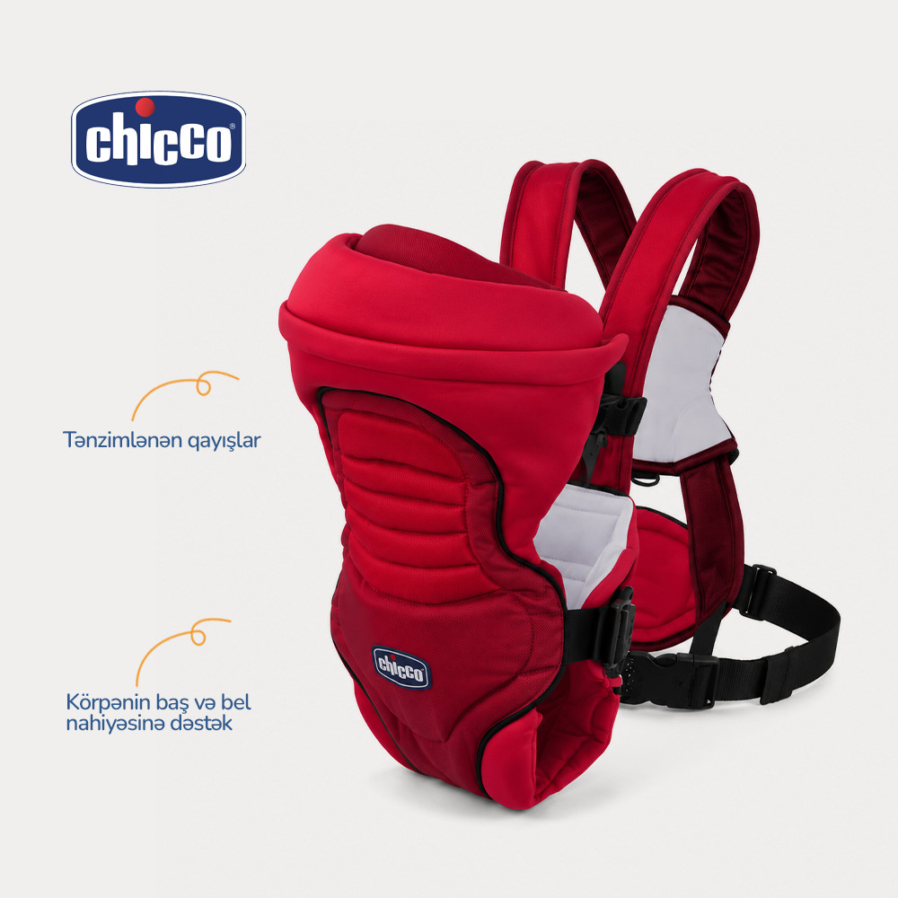 Daşıma bel çantası Chicco, pambıq, qırmızı, 10 kq qədər