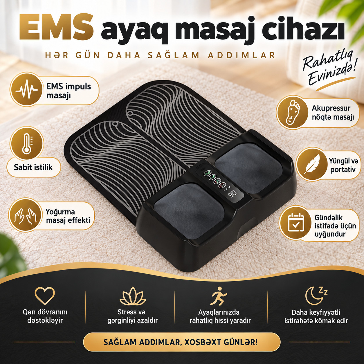 Ayaq masajoru kompressiya masajlı qara
