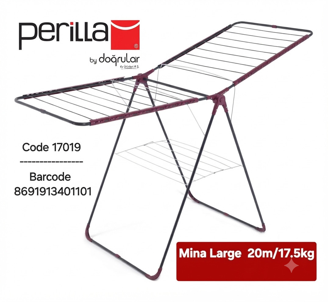 Paltar üçün quruducu Perilla Mina Large 06091272_RB, qatlanan, 17.5 kq, 1 səviyyə, qara