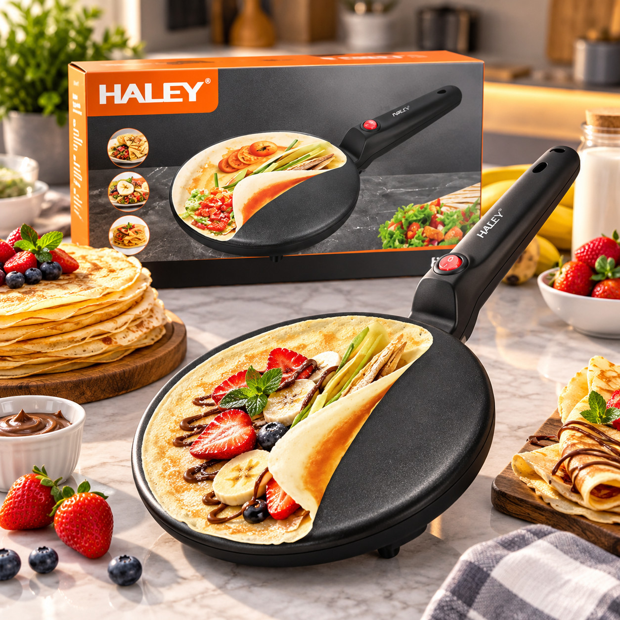 Blin cihazı Haley, 1500 Vt, Qara, Formanın yanmağa qarşı örtüyü