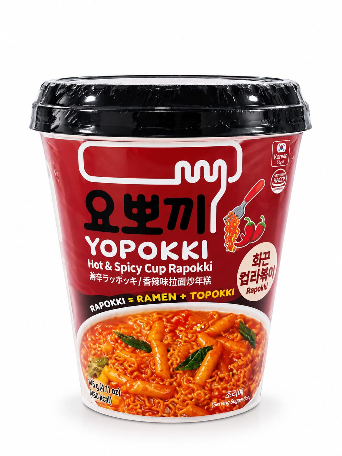 Əriştəli tokpokki Yopokki Hot & Spicy Cup Rapokki, 145 q
