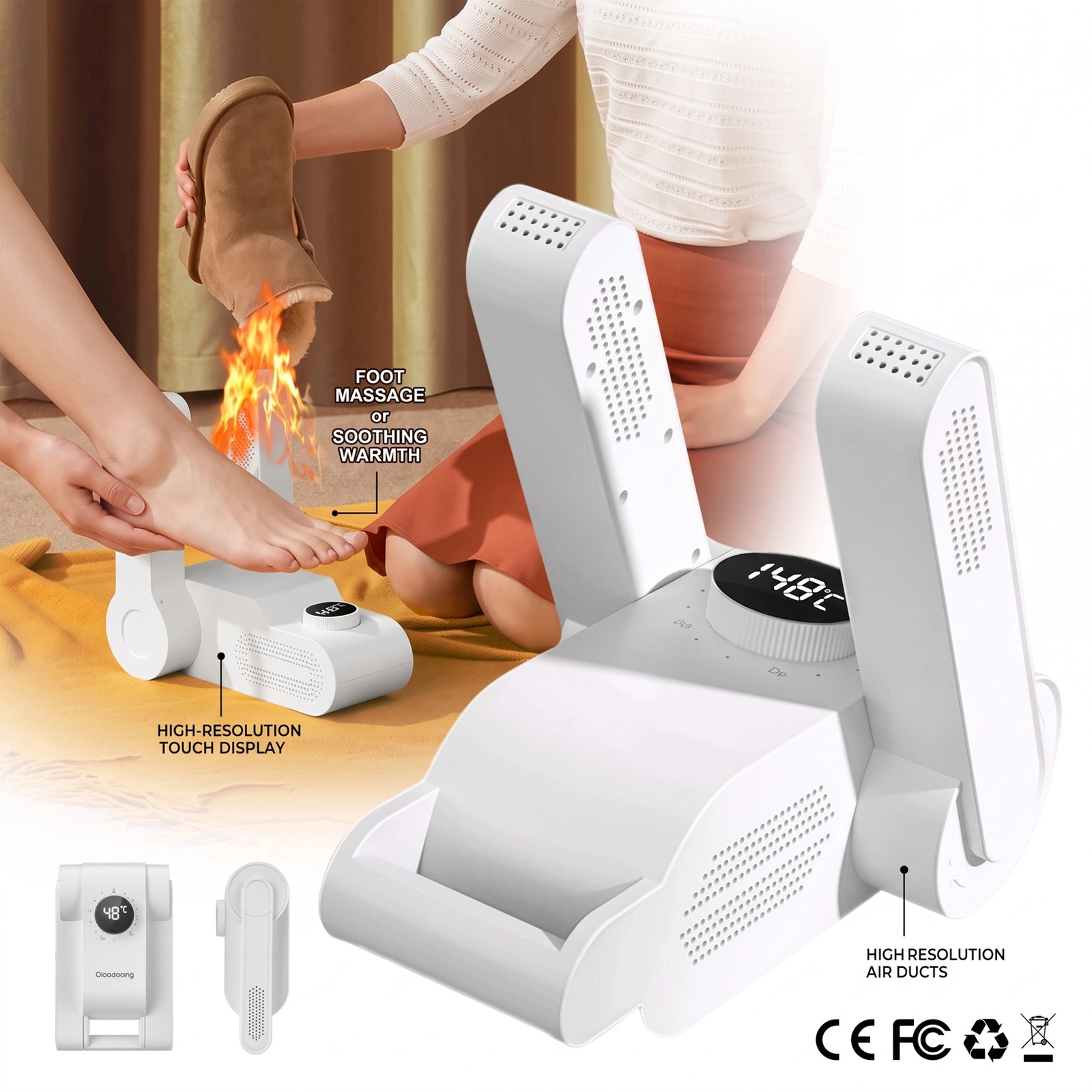 Ayaqqabı qurudan, 220 Vt, Ağ, Şəbəkə 220V