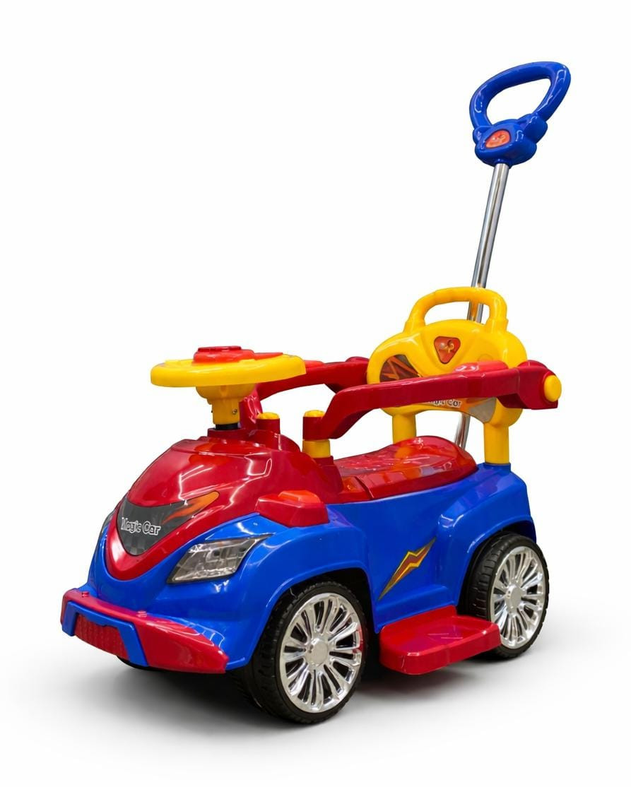 Uşaqlar üçün diyirlənən maşın Magic Car, 1-3 yaş, mavi/qırmızı
