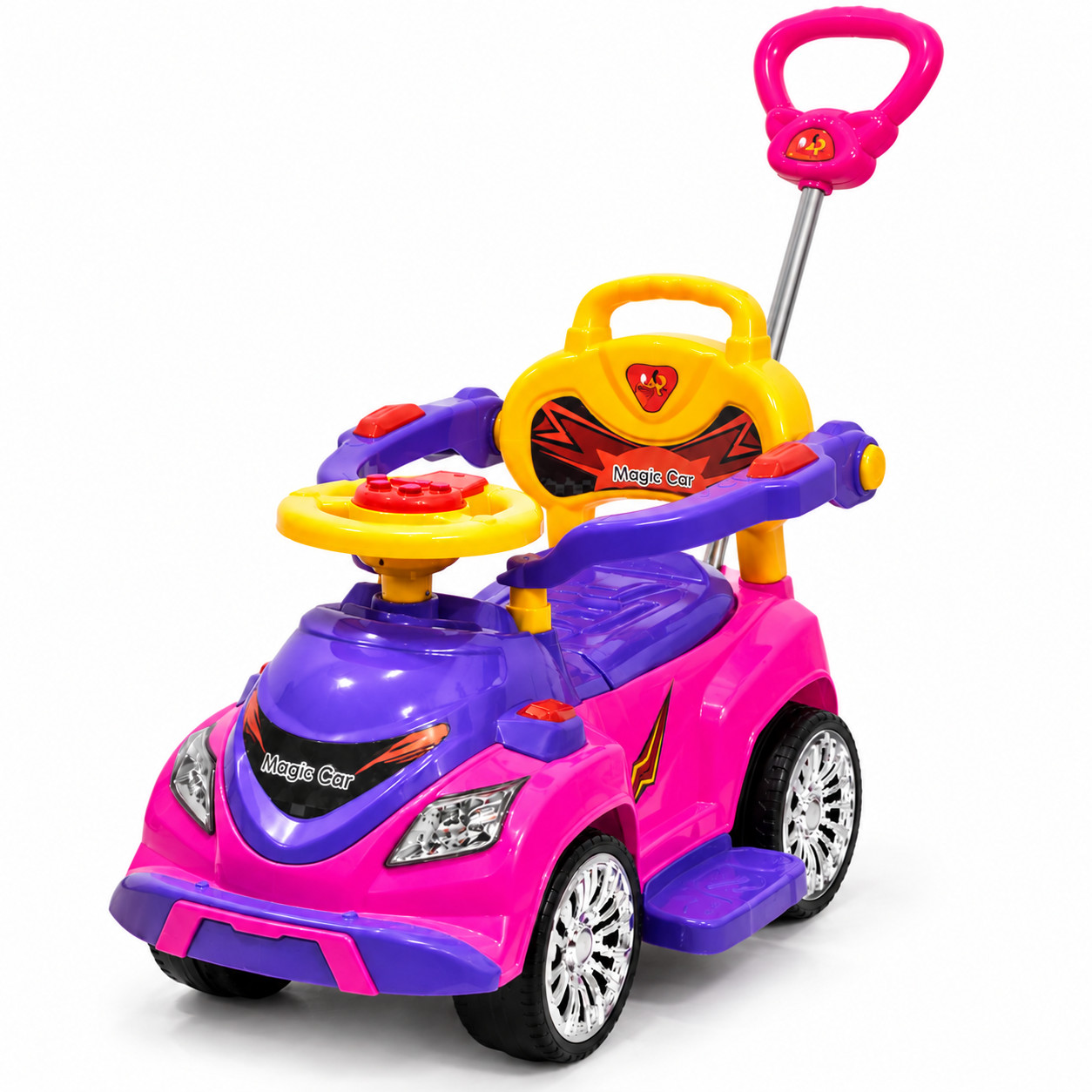 Uşaqlar üçün diyirlənən maşın Magic Car, 1- 3 yaş, çəhrayı