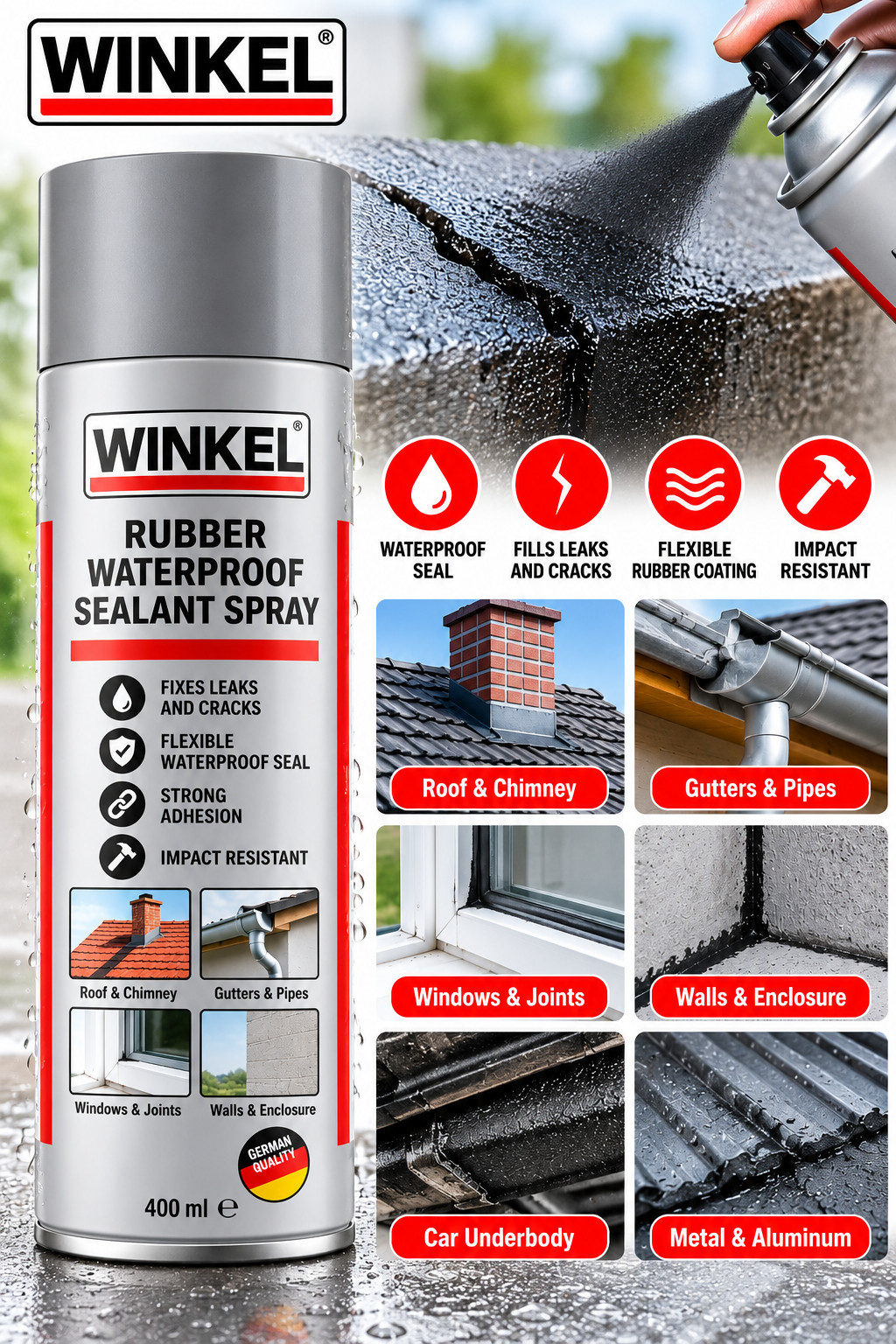 İzolyasiya spreyi Winkel W150304 köpüklü polietilen 0.5 l 0.06 m universal