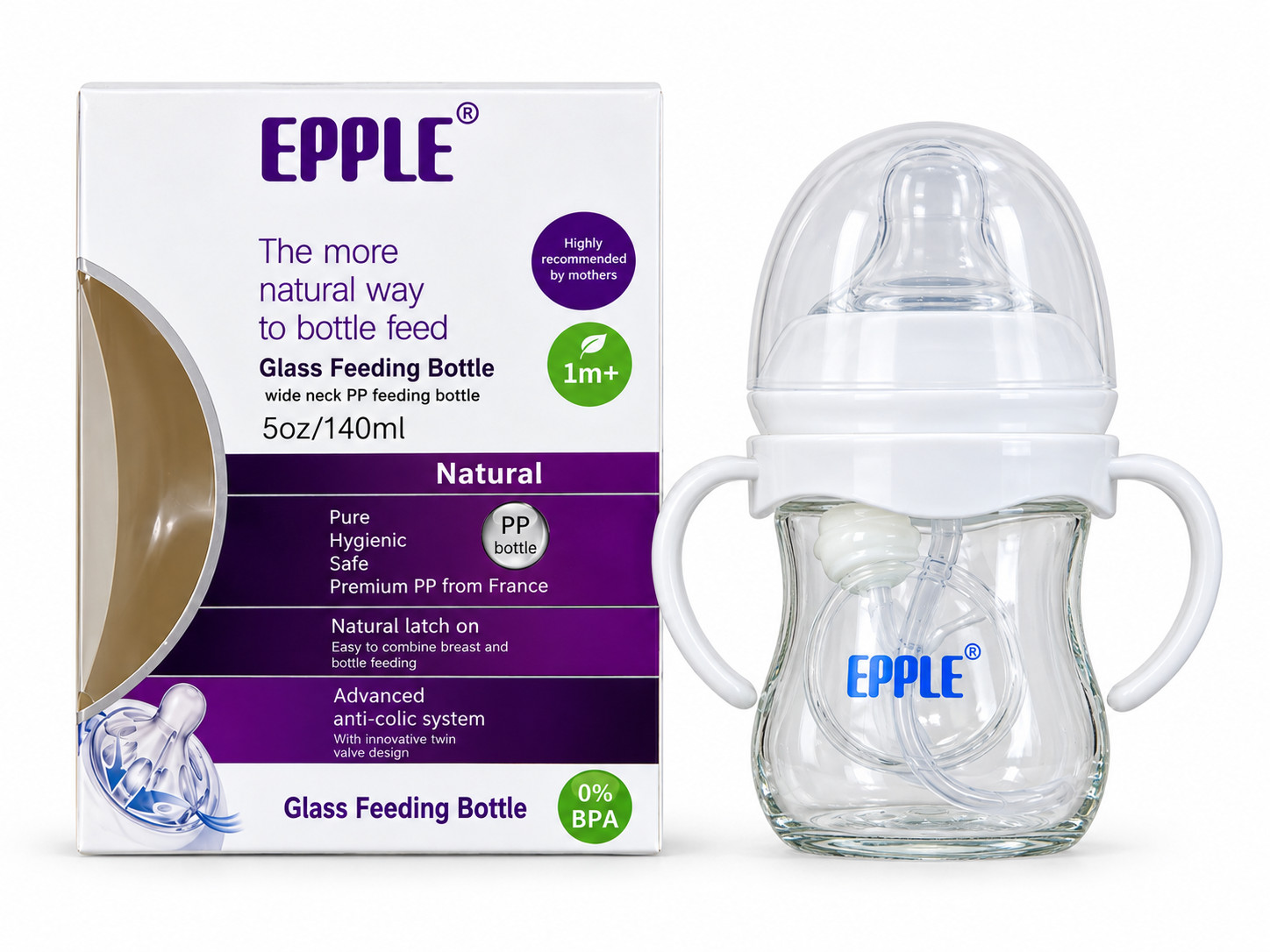 Şüşə butulka körpələr üçün Epple, 0 ay+, 150 ml