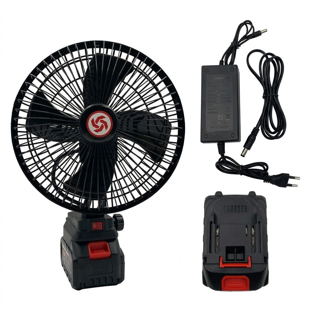 Portativ ventilyator 15 W 100 mm qara