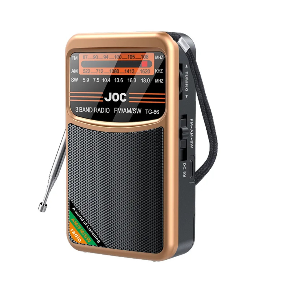 Radioqəbuledici TG-66 Mini, FM/AM/SW, qara