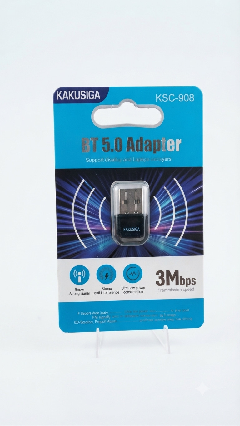Bluetooth adapter Kakusiga KSC-908, Bluetooth 5.0, USB-A, 3 Mbps, Qara