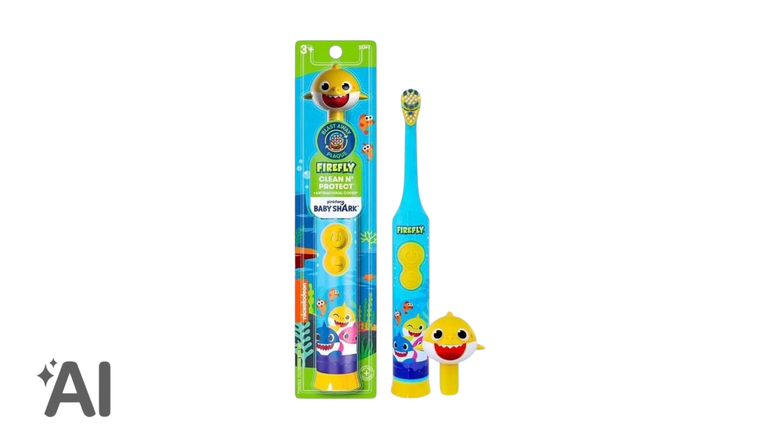 Uşaq diş fırçası Firefly Baby Shark Power, 3 yaşdan
