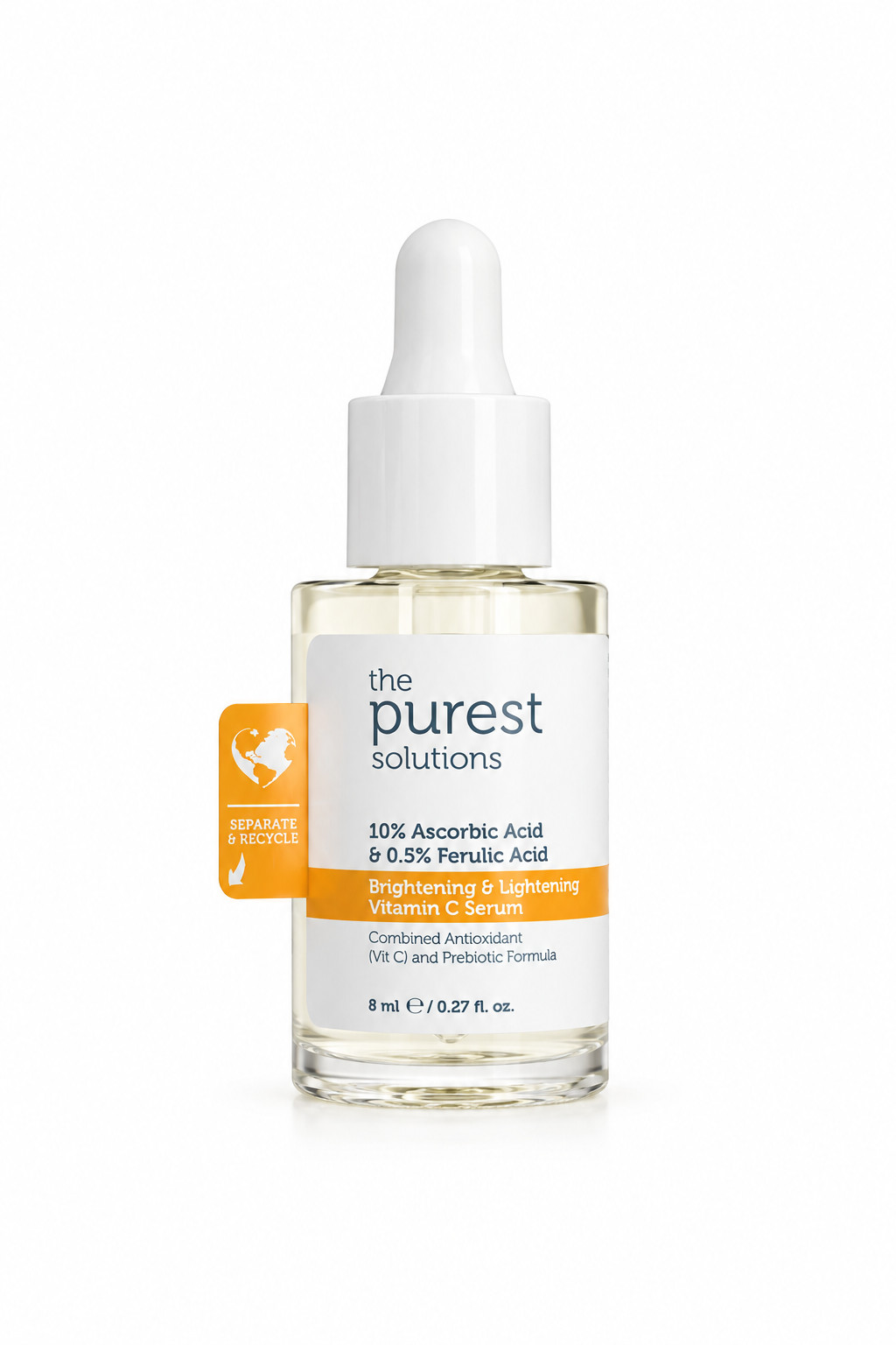 Serum The Purest Solutions, Brightening & Lightening Vitamin C Serum Ascorbic Acid & Ferulic Acid, C-Vit, 8 ml, Bütün dəri növləri