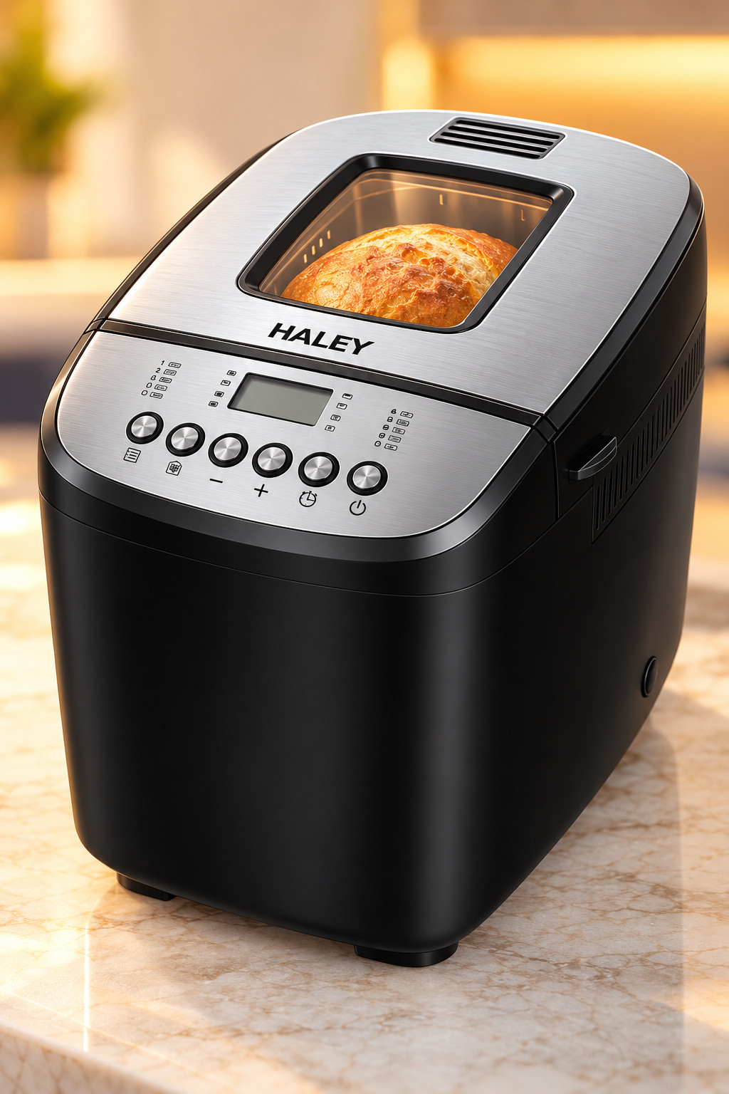 Çörəkbişirici Haley, 16 bişirmə proqramı, 850 Vt, Qara, Gümüşü, 600 q