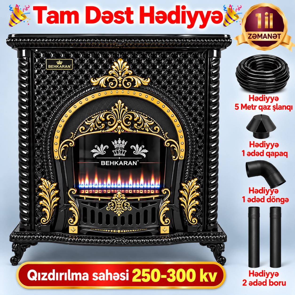 Kamin Behkaran, qara, 250-300 m²