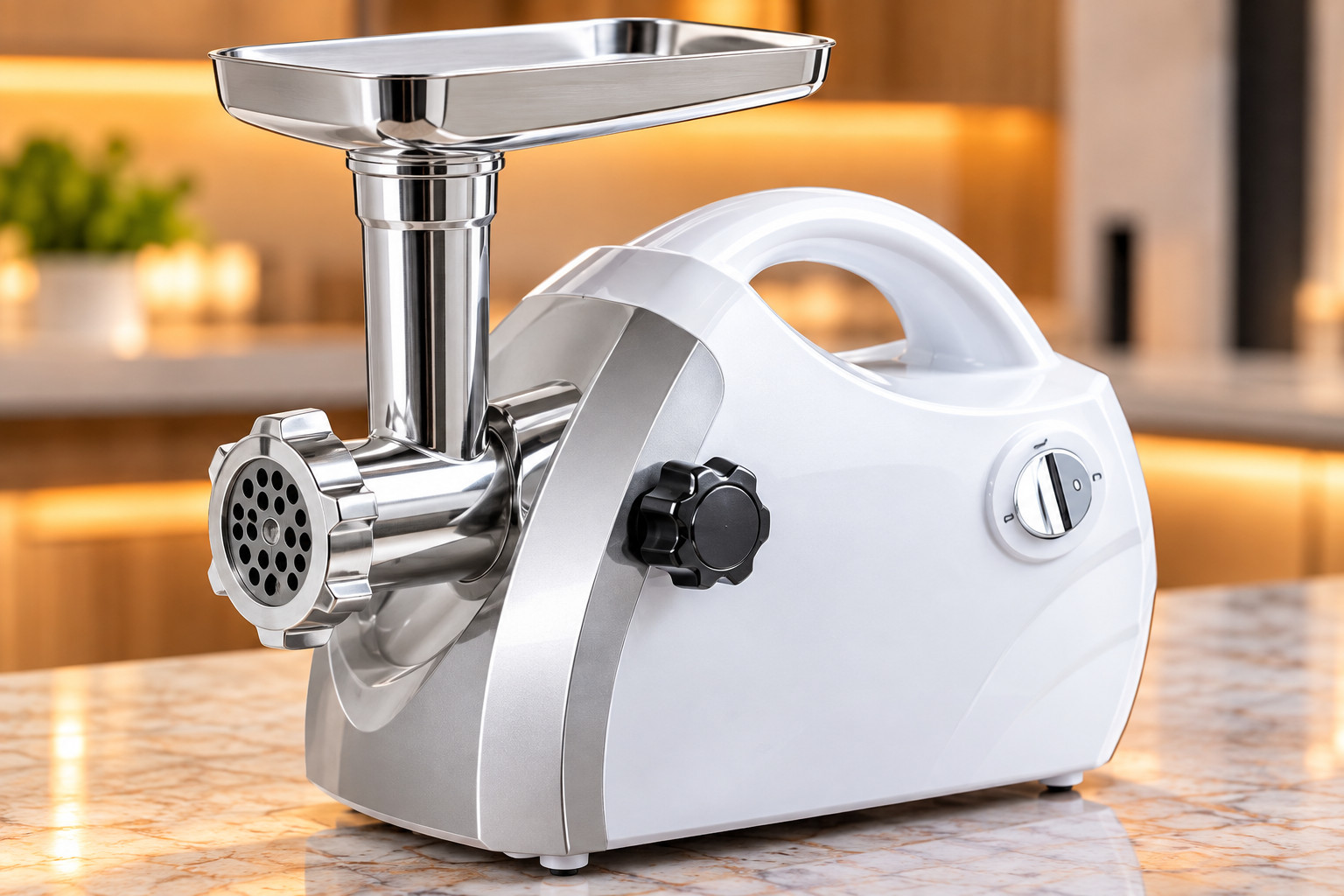 Ətçəkən maşın 1800 W 1 kq/dəq ev kolbasası/Kebbe/qiymə/doğrama üçün ağ