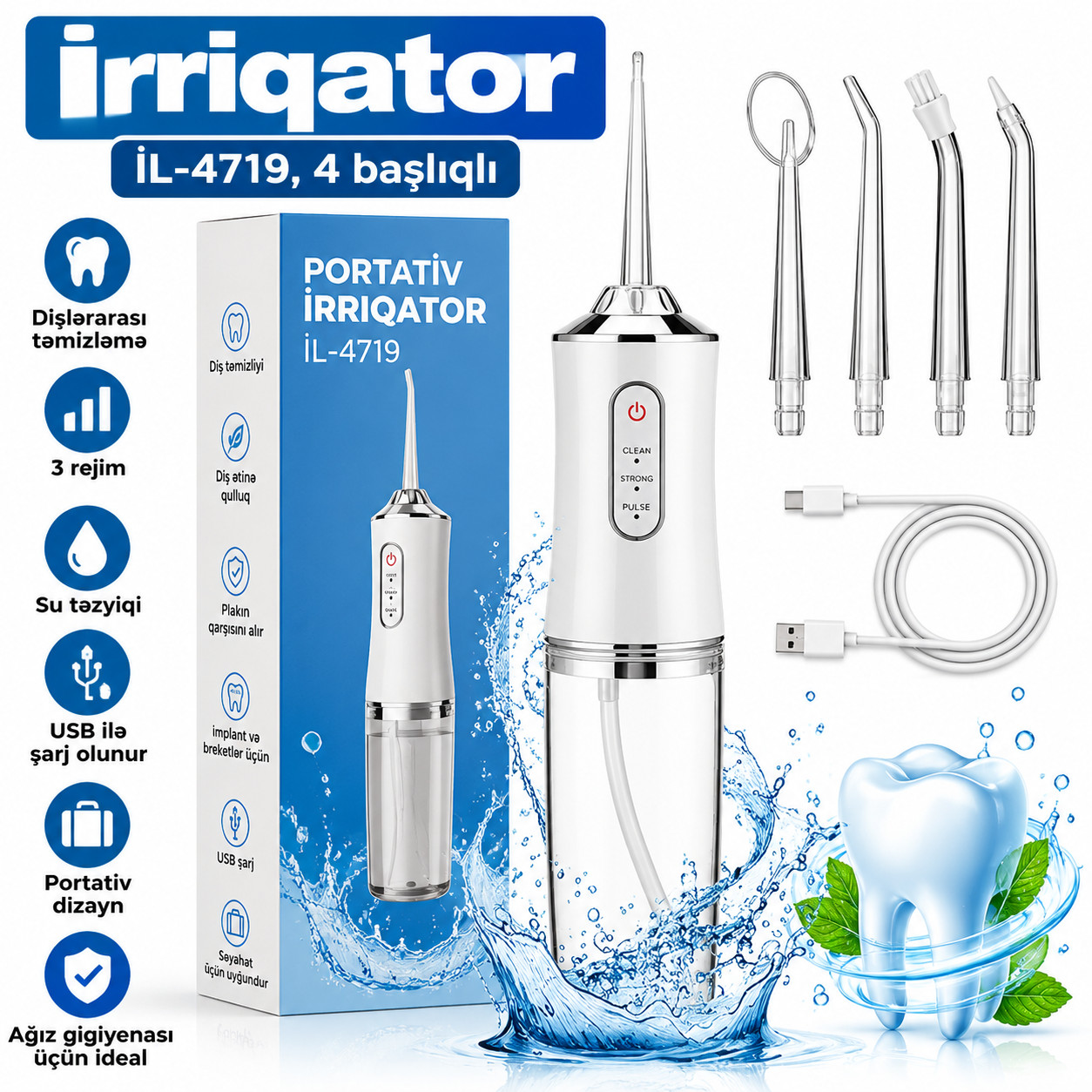 İrriqator pulsasiyalı USB ağ