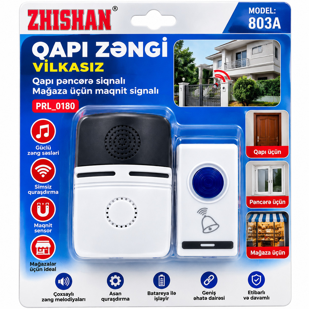 Simsiz qapı zəngi ağ