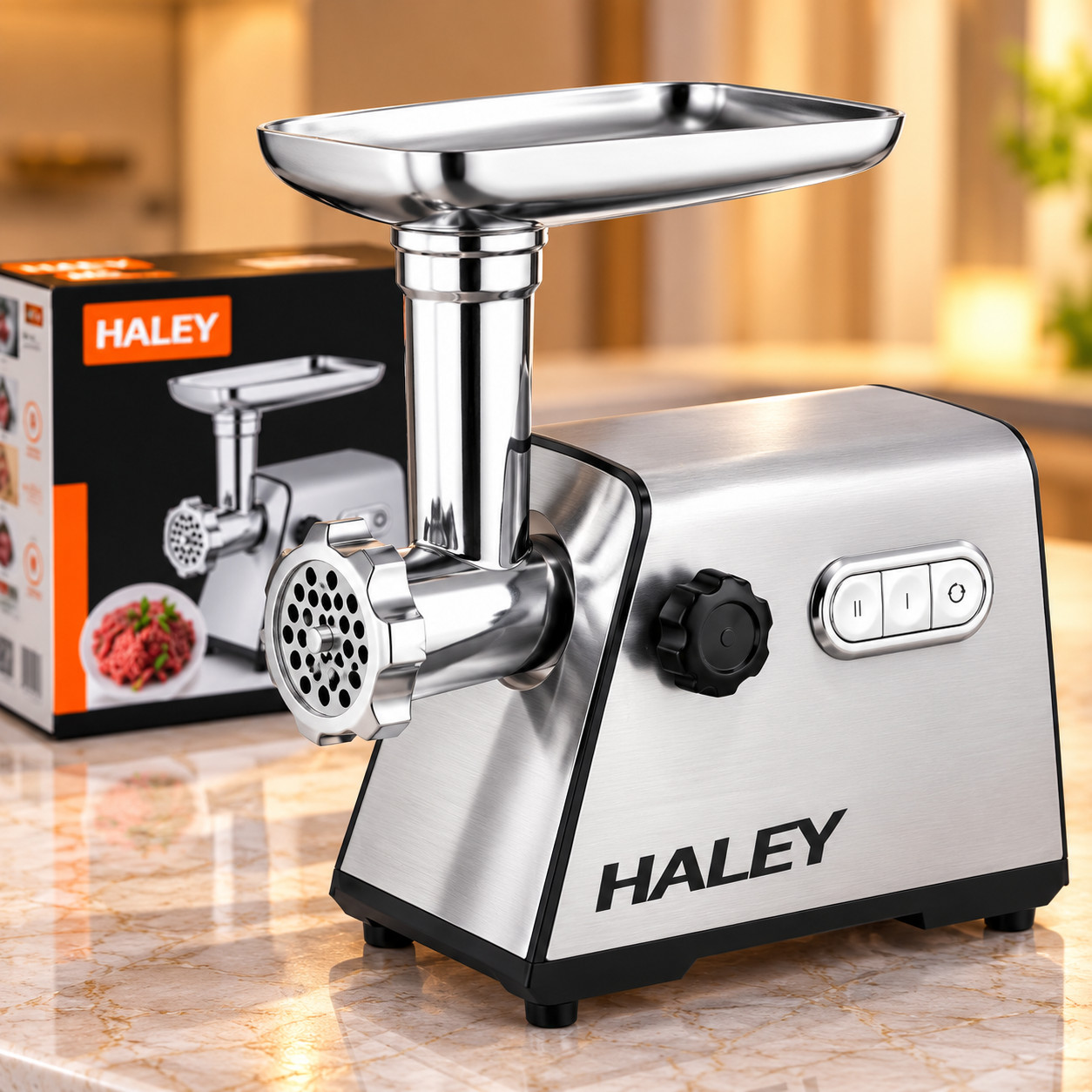 Ətçəkən Haley, 3000 Vt, 2 kq/dəq, «Kebbe» üçün, Qiymə üçün disk, Gümüşü