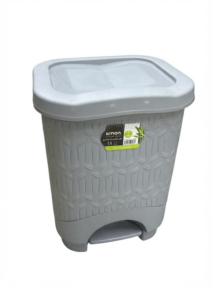 Zibil vedrəsi, plastik, boz, 7 l