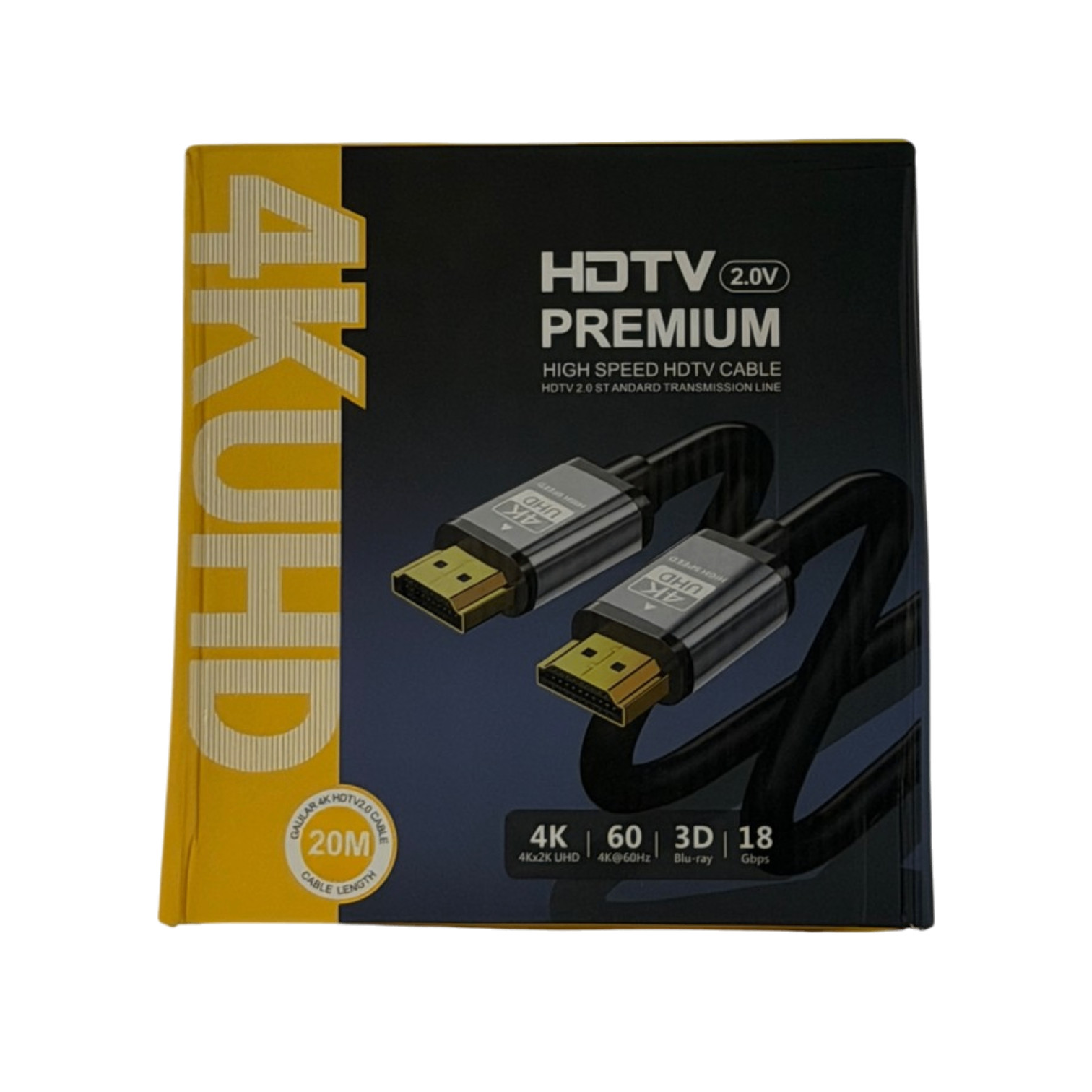 HDMI kabel, 20 m, Qara, HDMI 2.0