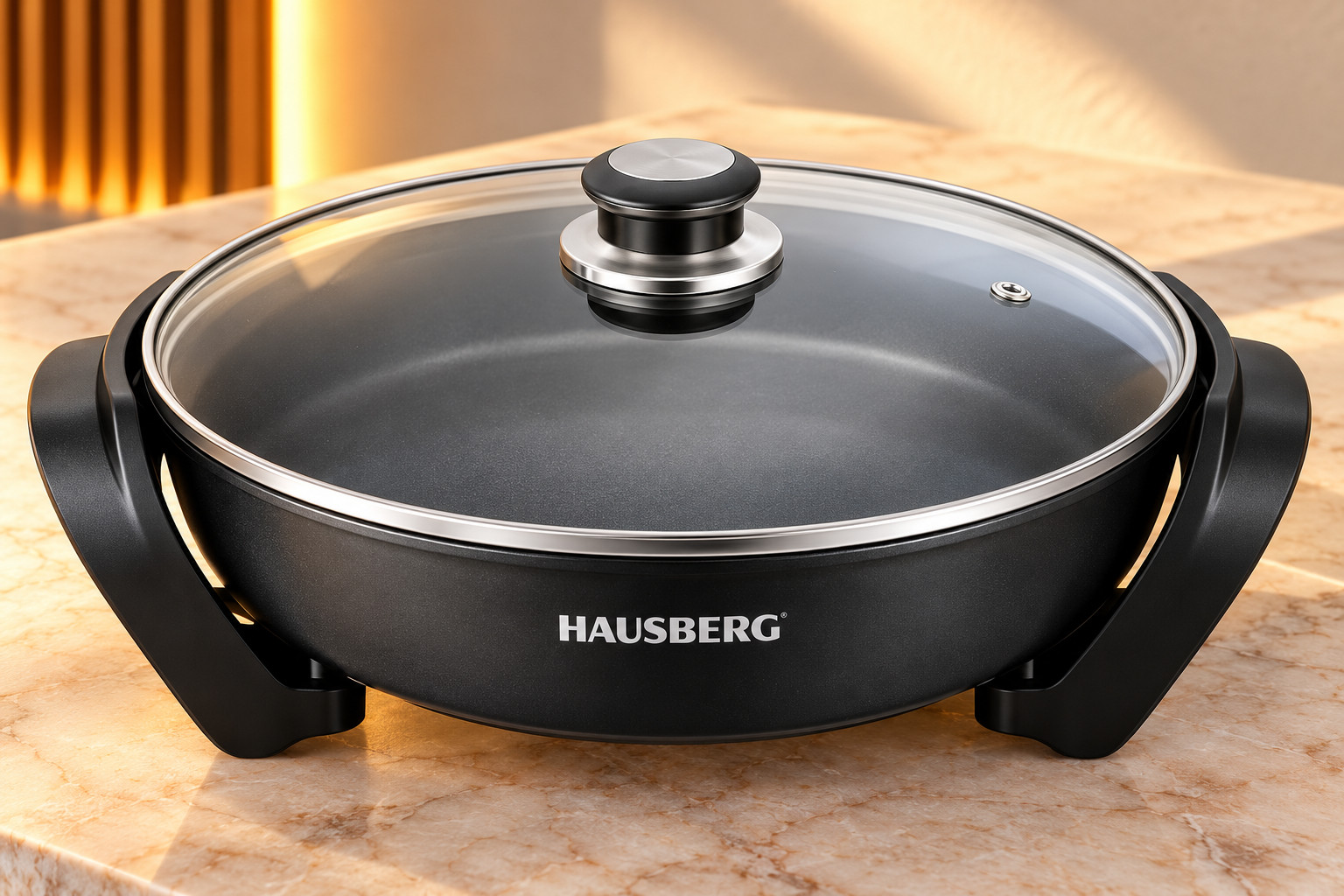 Elektrik tava Hausberg, 1800 Vt, 5 L, qara