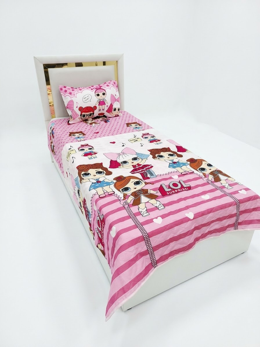 Uşaq yataq dəsti, pambıq, rəngbərəng, örtük 160x220 sm, yastıq üzü 50x70 sm