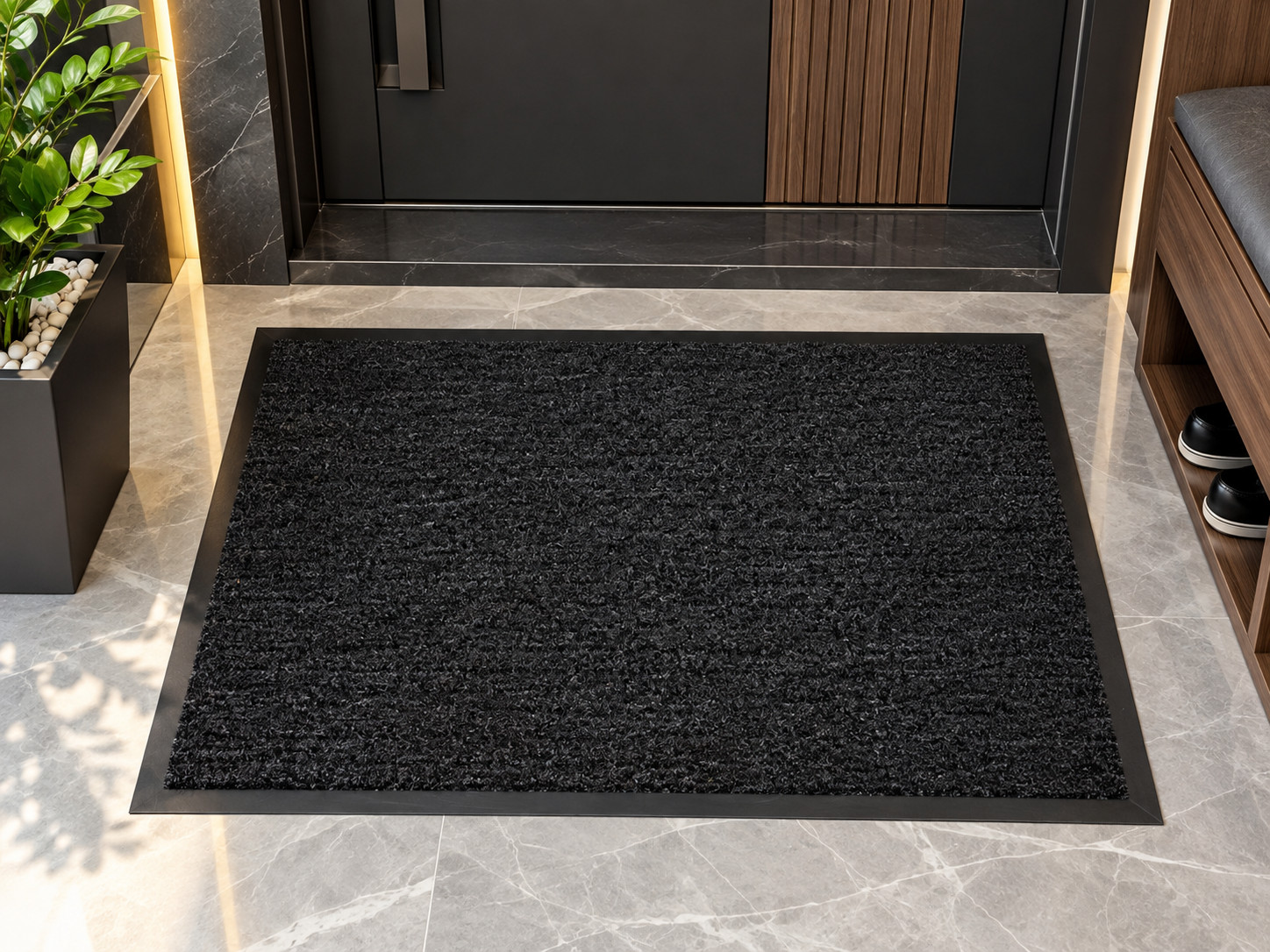Qapı qabağı xalça, Boz, 90x60 sm, Polipropilen
