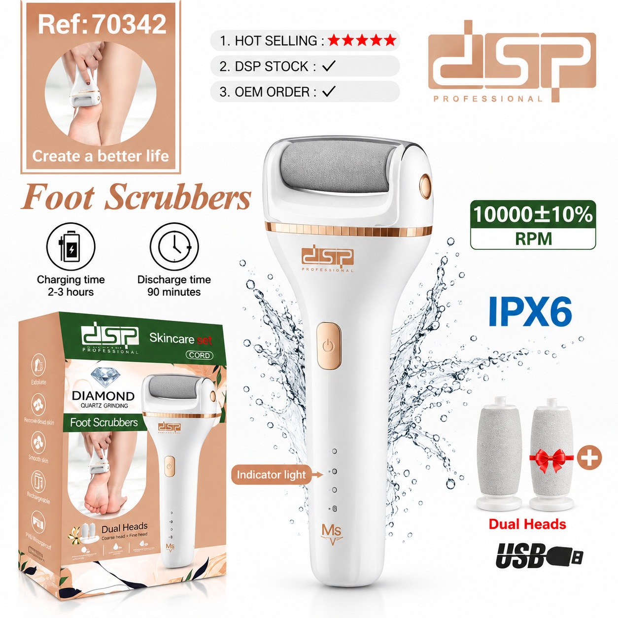 Ayaq masajoru DSP 70342 vibrasiyalı kimya daşı ağ standart