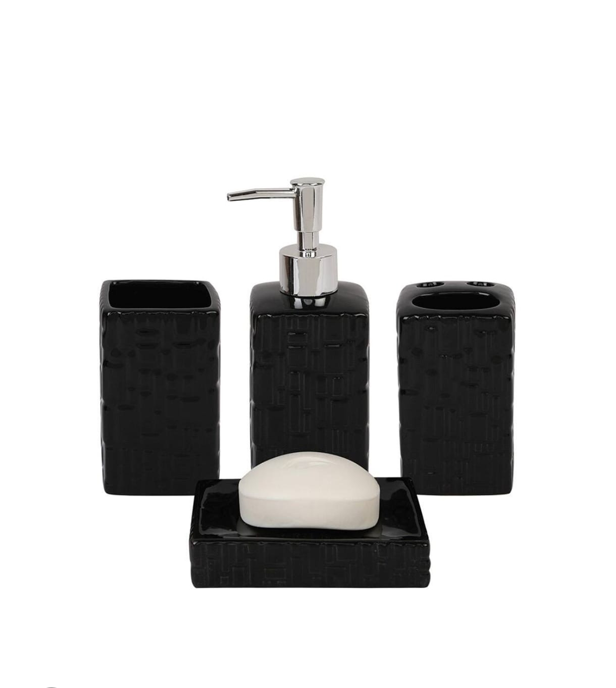 Hamam otağı dəsti GS2, 4 əd, qara, keramika