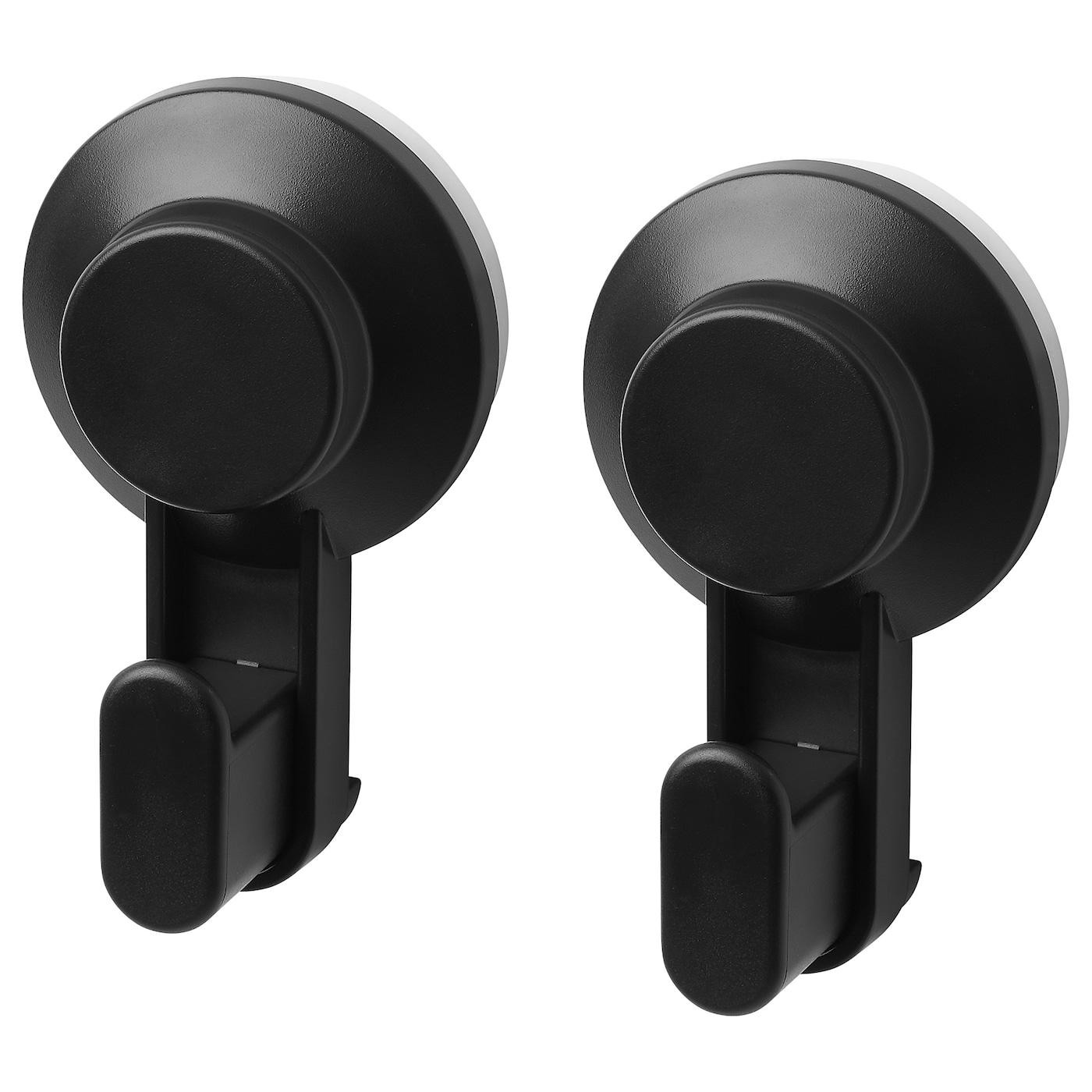 Hamam otağı üçün qarmaq dəsti IKEA Tisken, 2 əd, Qara, ABS-plastik