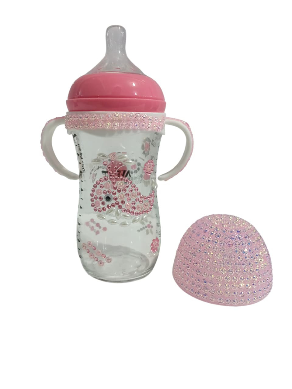 Uşaq qidalanması üçün qab, 0+, şüşə, 240 ml, çəhrayı