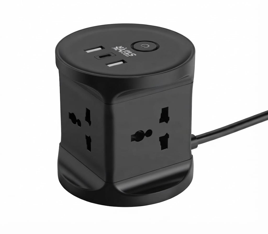 Ötürücü Winning Star, 220 V, 10 A, 3 m, Qara, USB 2.0